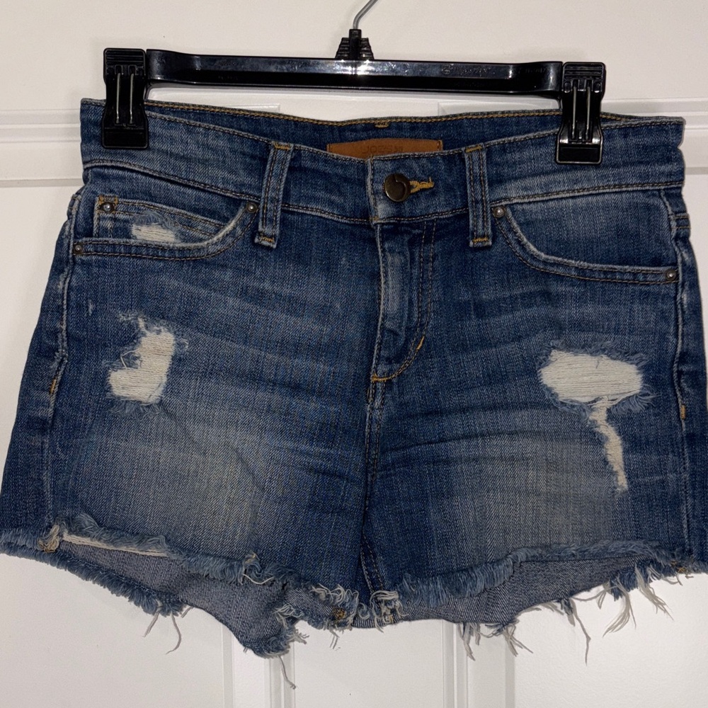 Joe's Jeans Blue Distressed Jean Shorts